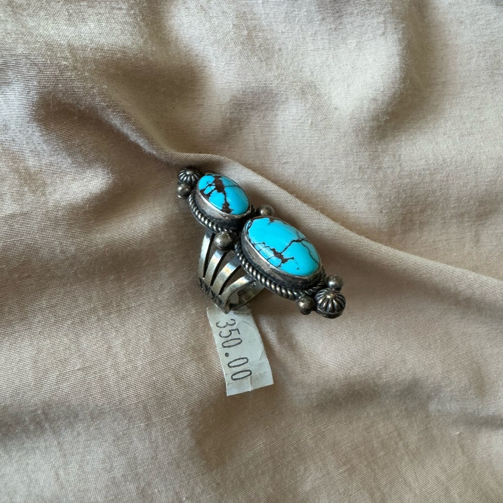 Turquoise ring double stone - Picture 3 of 4